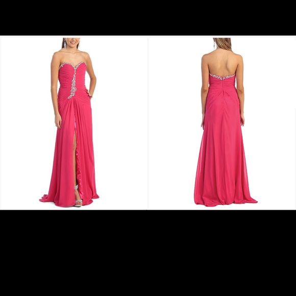 Robe de bal fushia / prom dress / Bridesmaid - Picture 2 of 4